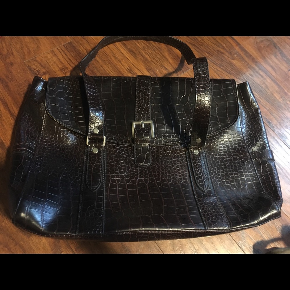 Faux leather briefcase